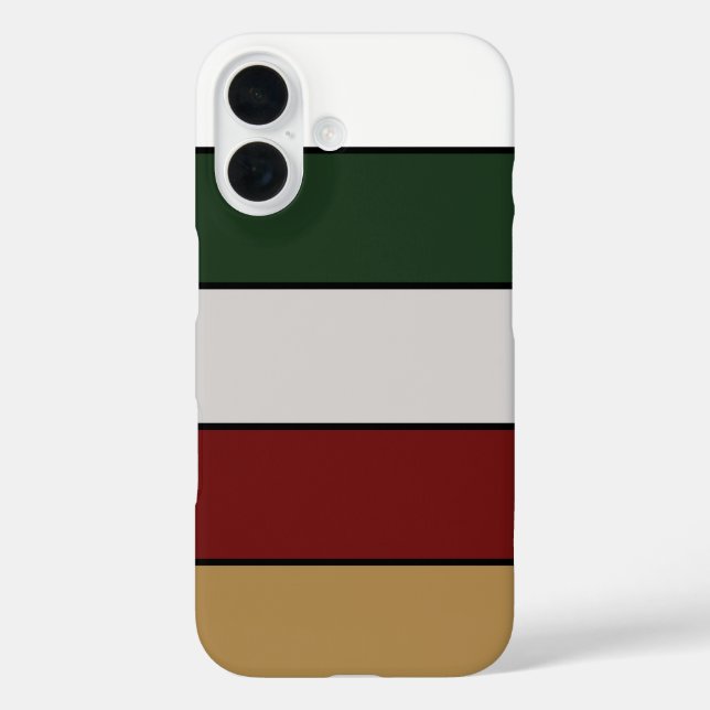 Christmas Gold Green Red Silver And White Stripes  Case-Mate iPhone Case (Back)