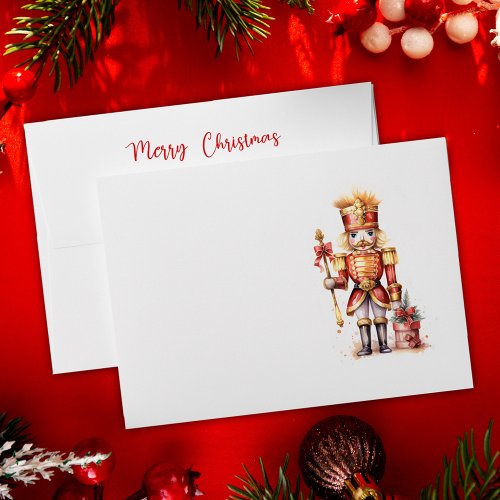 Christmas Gold Nutcracker Holiday Return Address Envelope