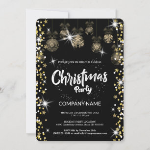 Christmas gold ornament,diamonds, snowflakes invitation