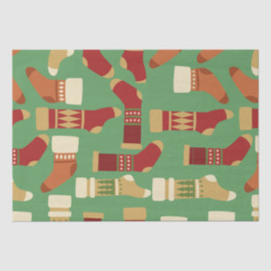 Christmas Gold, Red, Green Socks   Tissue Paper