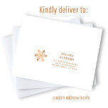 Christmas gold snowflake guest address labels<br><div class="desc">Personalized Christmas mailing individual name and address shipping labels with an elegant gold copper snowflake and a chic trendy bold typography script.</div>