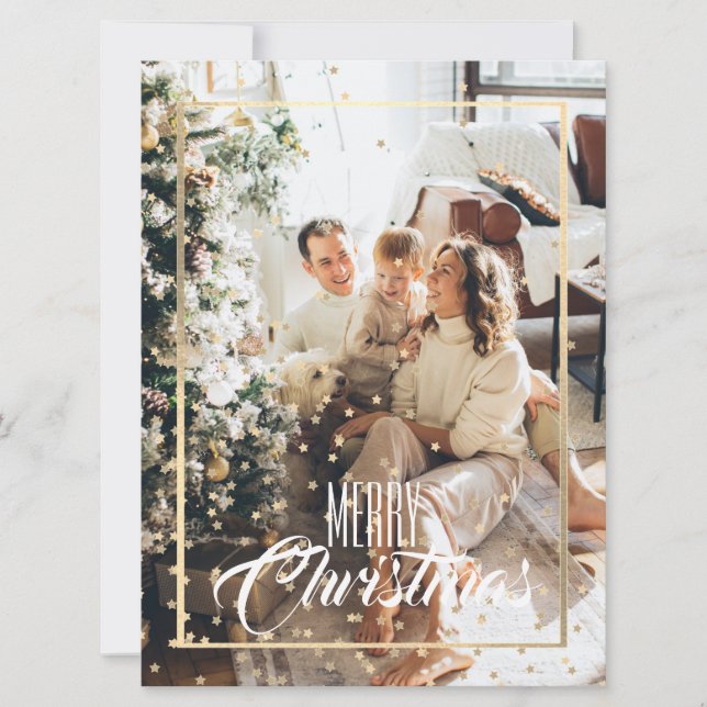 Christmas gold star confetti photo holiday (Front)