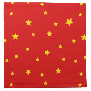Christmas Gold Stars Red on Napkins