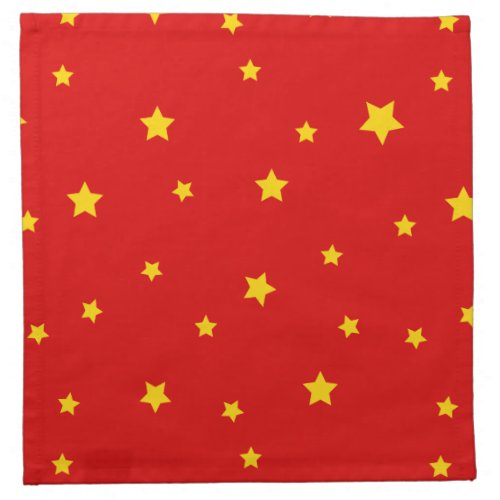 Christmas Gold Stars Red on Napkins