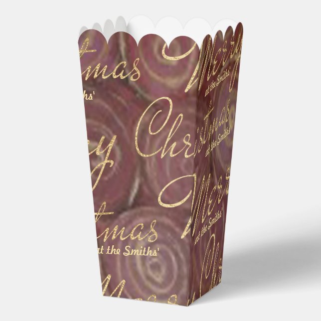 Christmas Gold Swirls Favor Boxes (Front)