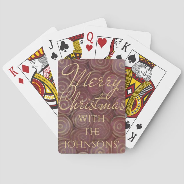 Christmas Gold Swirls Poker Cards (Back)