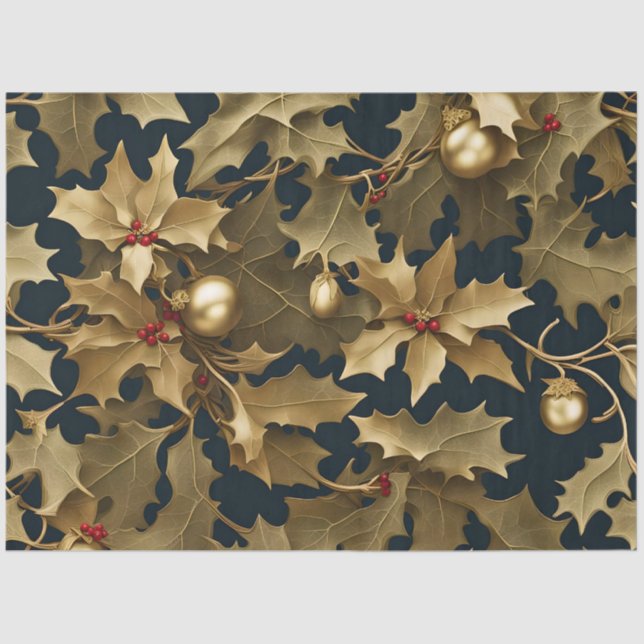 christmas gold tissue paper (Front)