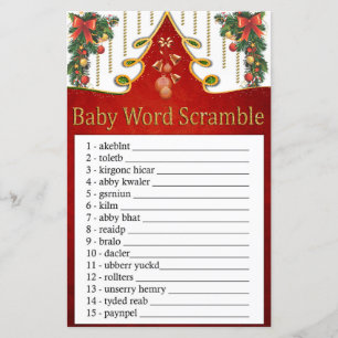 Christmas Gold  Tree Baby word scramble game