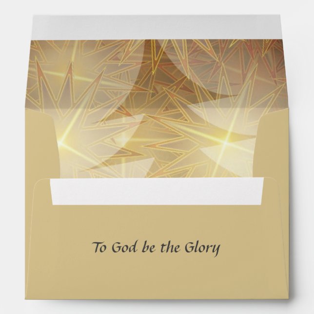 Christmas Gold Trees Return Address Wedding Envelope (Back (Bottom))