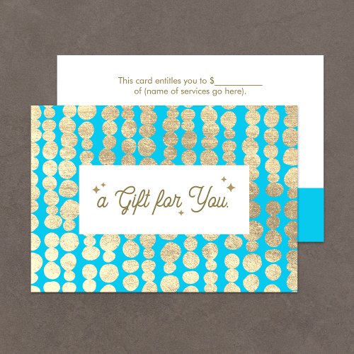 Christmas Gold Turquoise Gift Certificate