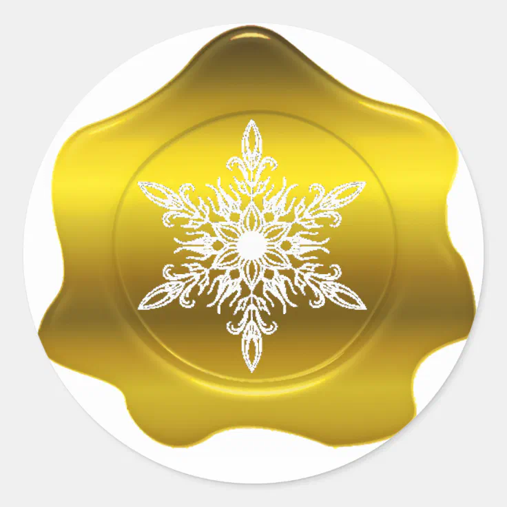 Christmas Gold Wax Seal Stickers Zazzle