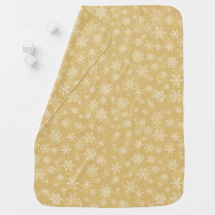 Christmas Gold,white Snowflakes Baby Blanket