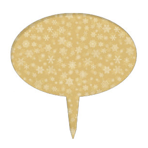 Christmas Gold,white Snowflakes Cake Topper