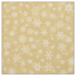 Christmas Gold,white Snowflakes Fabric