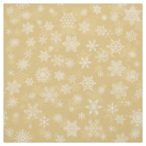 Christmas Gold,white Snowflakes Fabric