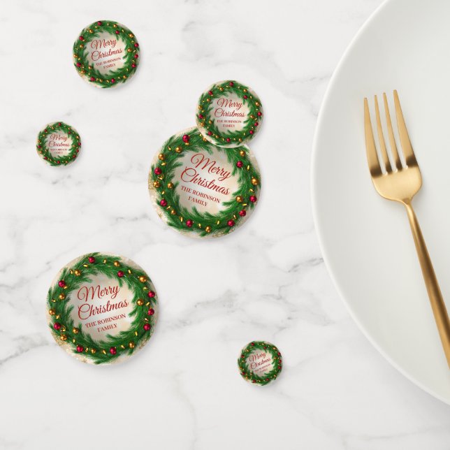 Christmas Gold Winter Sparkle Festive Wreath Confetti (Group)