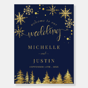Christmas Gold Woodland Pine Trees Wedding Foam Board