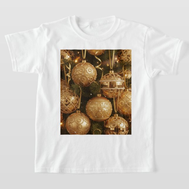 Christmas Golden Balls T-Shirt (Laydown)