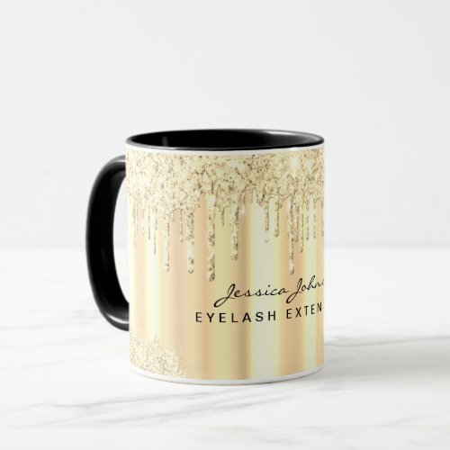 Christmas Golden Beauty Glitter Drips Custom Mug