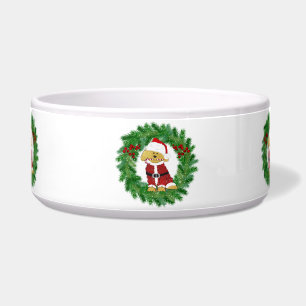 Christmas Golden Doodle Santa Claus Bowl
