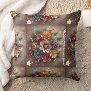 "Christmas Golden Dreams" Throw Pillow
