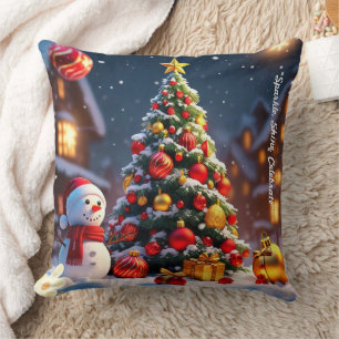 "Christmas Golden Glow" Throw Pillow