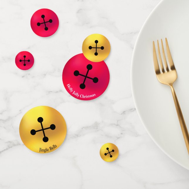 Christmas Golden & Red Jingle Bells Confetti (Group)