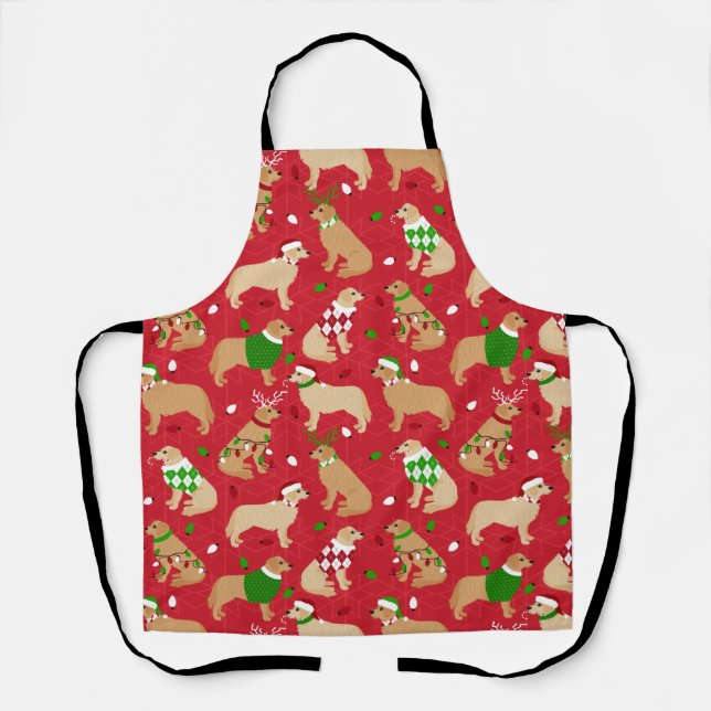 Christmas Golden Retriever Apron (Front)