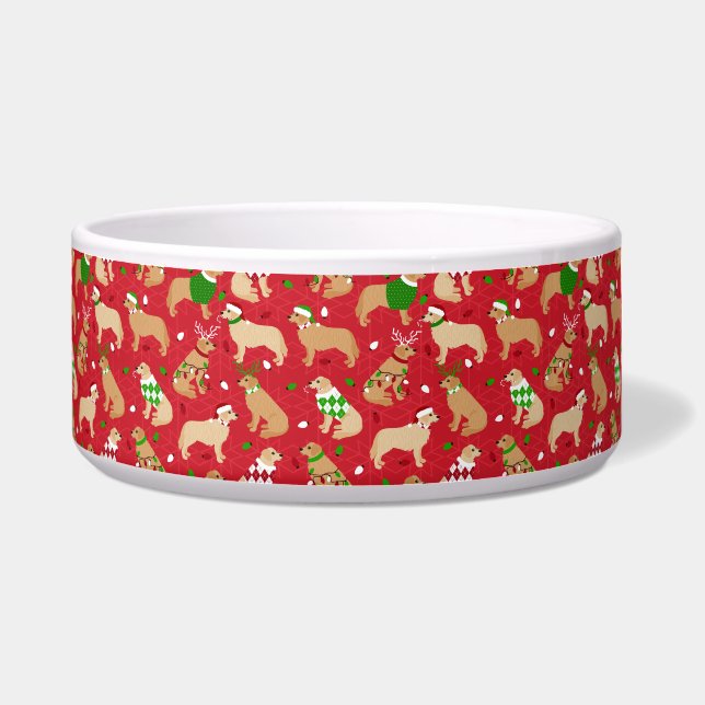 Christmas Golden Retriever Bowl (Front)