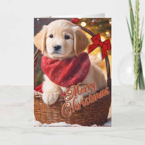 Christmas Golden Retriever card