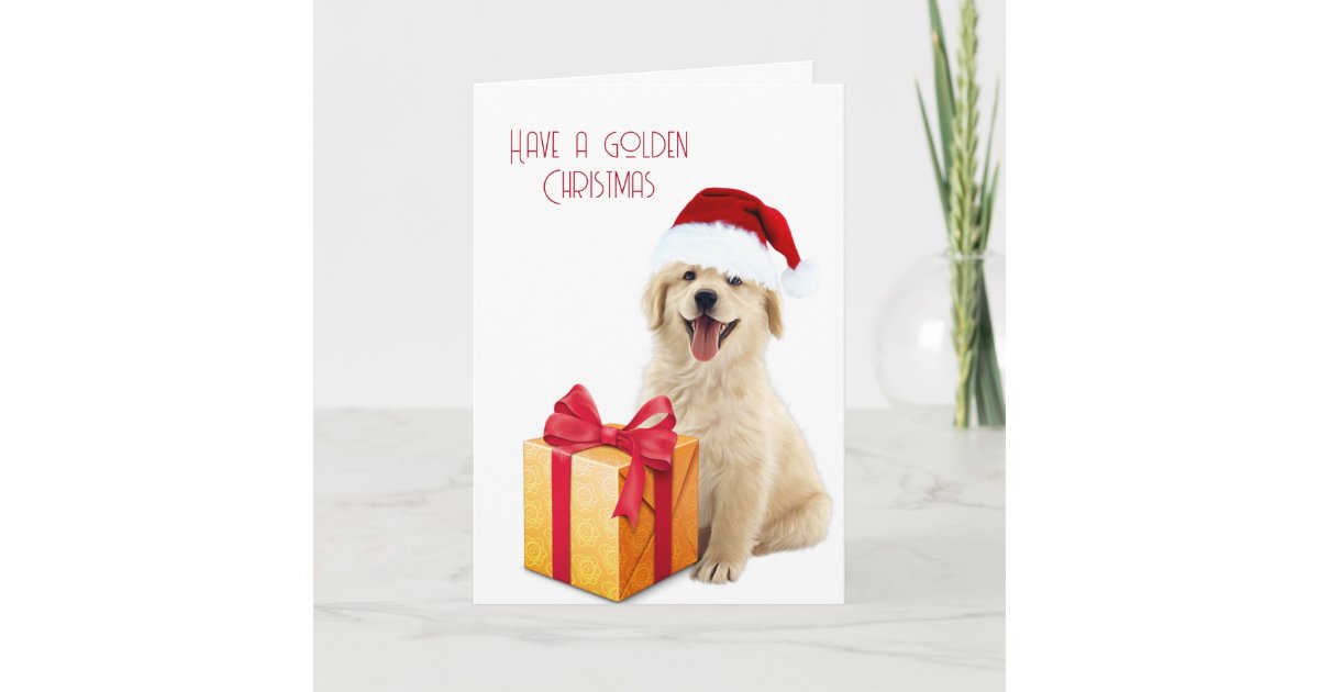 Christmas Golden Retriever Card | Zazzle