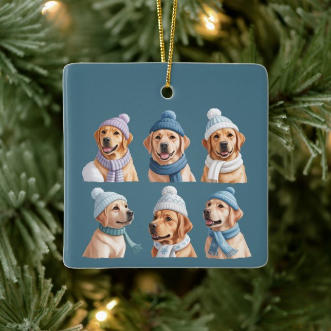 Christmas Golden Retriever Dog Lover Dogs Owner Ceramic Ornament (Tree)