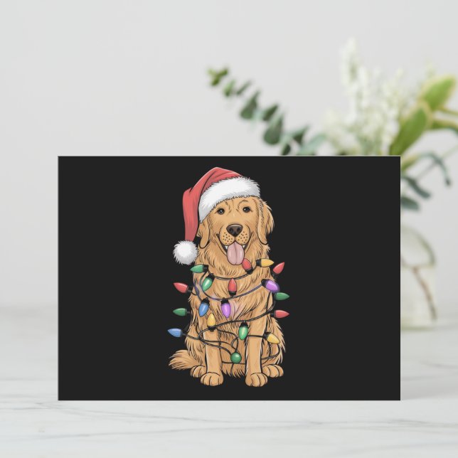 Christmas Golden Retriever Dog Lover Gift Mom Dad Holiday Card (Standing Front)