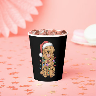 Christmas Golden Retriever Dog Lover Gift Mom Dad Paper Cups