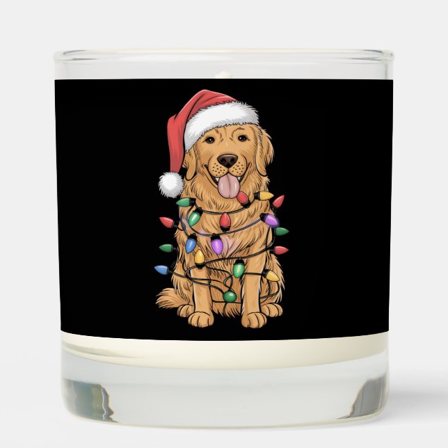 Christmas Golden Retriever Dog Lover Gift Mom Dad Scented Candle (Front)