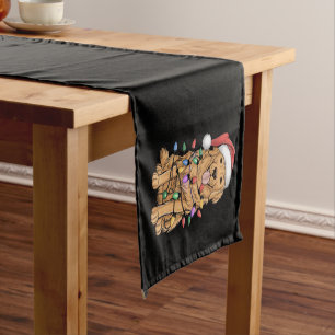 Christmas Golden Retriever Dog Lover Gift Mom Dad Short Table Runner