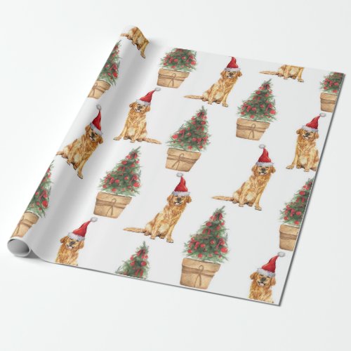 Christmas Golden Retriever Dog Lover Gift Wrapping Paper