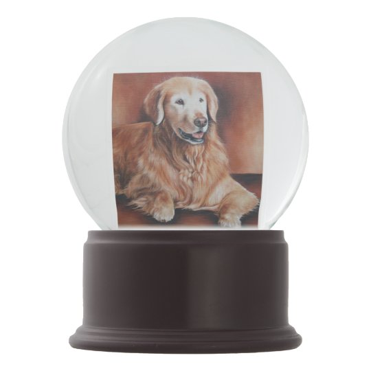 Christmas Golden Retriever Dog Painting Snow Globe