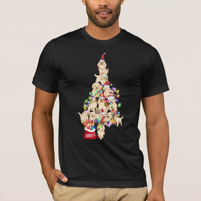 Christmas Golden retriever Dog Puppy Cute T-Shirt (Front)