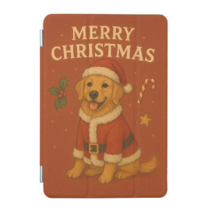 Christmas Golden Retriever Dog Xmas Santa Puppy iPad Mini Cover