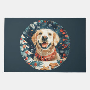 Christmas Golden Retriever Dogs Doormat