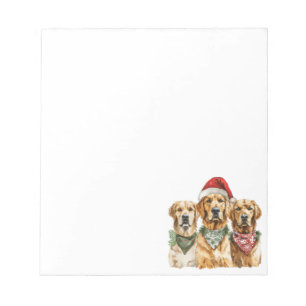 Christmas Golden Retriever Dogs Notepad