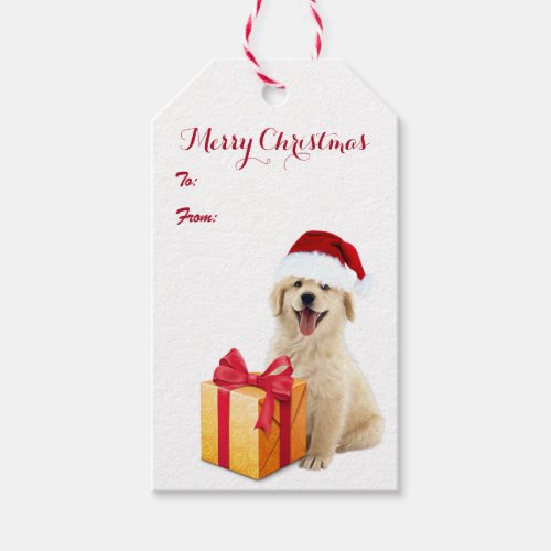 Christmas Golden Retriever  Gift Tags