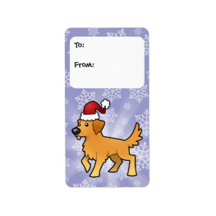 Christmas Golden Retriever Gift Tags