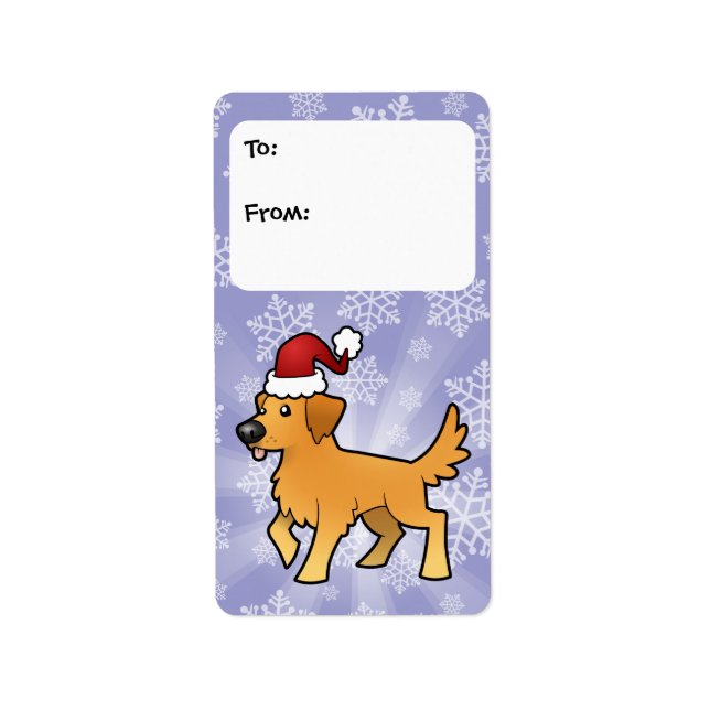 Christmas Golden Retriever Gift Tags (Front)