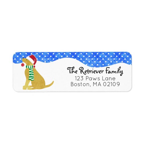 Christmas Golden Retriever Holiday Dog Label | Zazzle