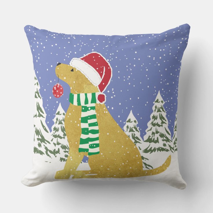 Christmas Golden Retriever Holiday Dog Throw Pillow Zazzle