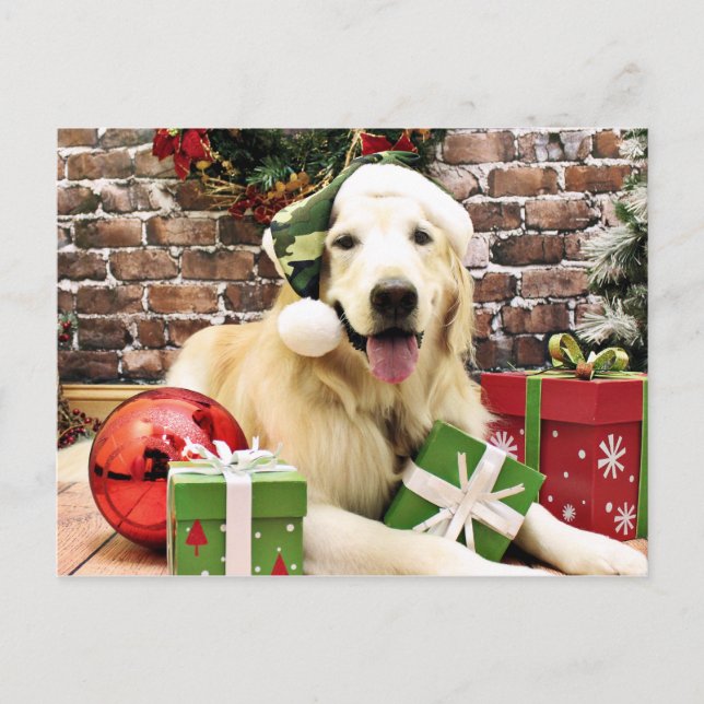 Christmas - Golden Retriever - Hudson Holiday Postcard (Front)