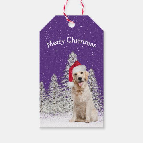 Christmas Golden Retriever In Snowflakes Gift Tags