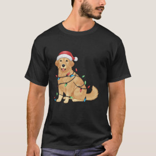 Christmas Golden Retriever Lights Tee Happy New Ye